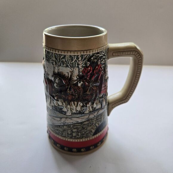Budweiser Clydesdale Beer Stein Collectible Mugs Holiday Horses Bar Drinkware - Picture 8 of 13